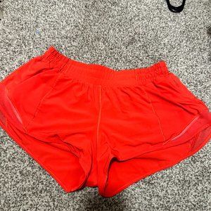 Red Lululemon Hotty Hot Shorts